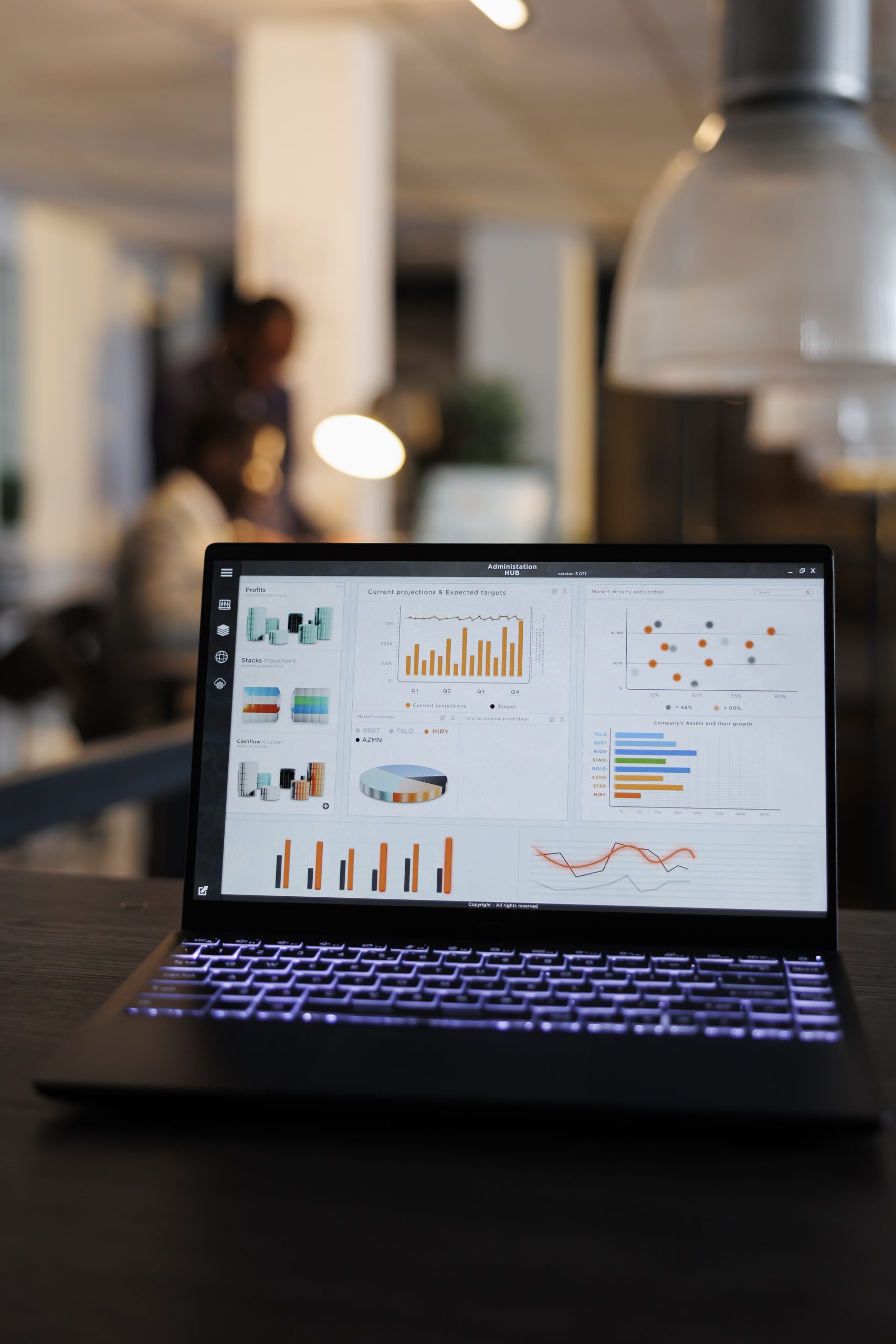 A nonprofit director reviewing campaign performance with a strategist